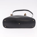 GUCCI Bamboo Hand Bag Leather 2way Black Gold 000 1186 0289 Auth ep14685-11