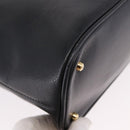 GUCCI Bamboo Hand Bag Leather 2way Black Gold 000 1186 0289 Auth ep14685-12