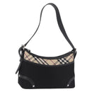 BURBERRY Nova Check Hand Bag Canvas Black Silver Auth ep14686V-1