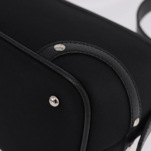 BURBERRY Nova Check Hand Bag Canvas Black Silver Auth ep14686V