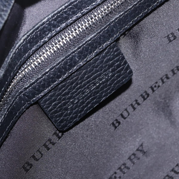 BURBERRY Nova Check Hand Bag Canvas Black Silver Auth ep14686V