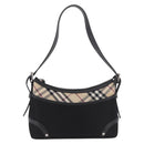 BURBERRY Nova Check Hand Bag Canvas Black Silver Auth ep14686V-13