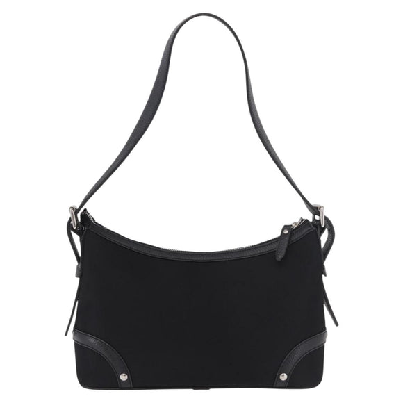 BURBERRY Nova Check Hand Bag Canvas Black Silver Auth ep14686V