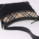 BURBERRY Nova Check Hand Bag Canvas Black Silver Auth ep14686V-6