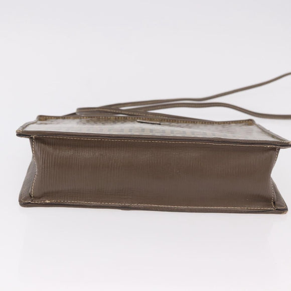 FENDI Zucchino Canvas Shoulder Bag Beige Auth ep14688