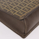 FENDI Zucchino Canvas Shoulder Bag Beige Auth ep14688-9