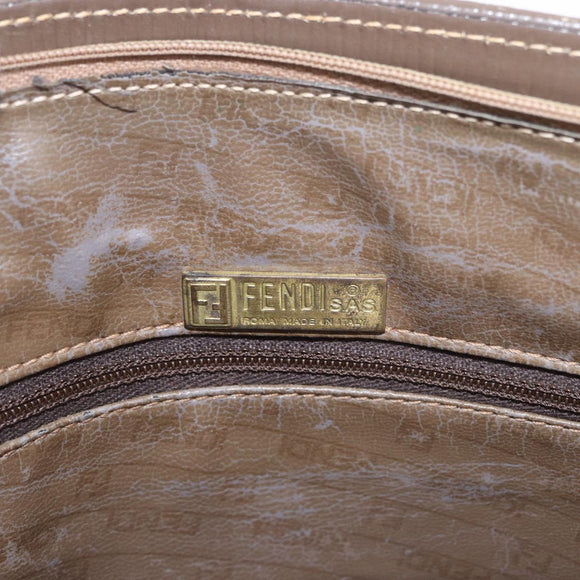 FENDI Zucchino Canvas Shoulder Bag Beige Auth ep14688