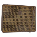 FENDI Zucchino Canvas Shoulder Bag Beige Auth ep14688-1