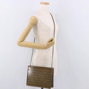 FENDI Zucchino Canvas Shoulder Bag Beige Auth ep14688-23