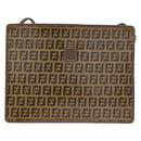 FENDI Zucchino Canvas Shoulder Bag Beige Auth ep14688-13