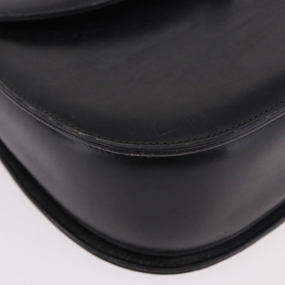 GUCCI Bamboo Hand Bag Leather Black Gold Auth ep14689A