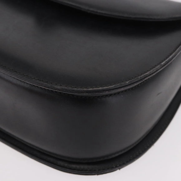 GUCCI Bamboo Hand Bag Leather Black Gold Auth ep14689A