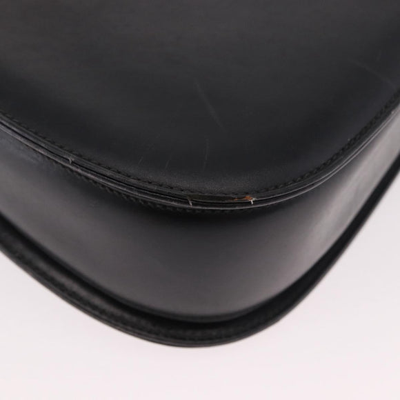 GUCCI Bamboo Hand Bag Leather Black Gold Auth ep14689A