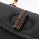 GUCCI Bamboo Hand Bag Leather Black Gold Auth ep14689A-18
