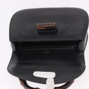 GUCCI Bamboo Hand Bag Leather Black Gold Auth ep14689A-9