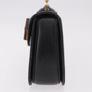 GUCCI Bamboo Hand Bag Leather Black Gold Auth ep14689A-3