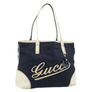 GUCCI Tote Bag Canvas Navy Gold 170007 Auth ep14690-1