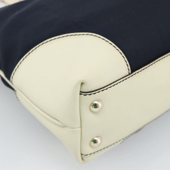 GUCCI Tote Bag Canvas Navy Gold 170007 Auth ep14690