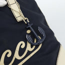 GUCCI Tote Bag Canvas Navy Gold 170007 Auth ep14690-14