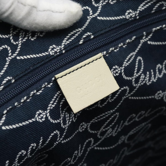GUCCI Tote Bag Canvas Navy Gold 170007 Auth ep14690