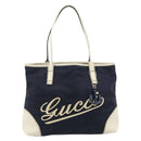 GUCCI Tote Bag Canvas Navy Gold 170007 Auth ep14690-2
