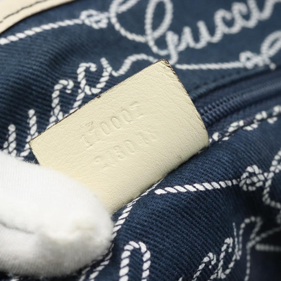 GUCCI Tote Bag Canvas Navy Gold 170007 Auth ep14690