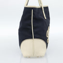 GUCCI Tote Bag Canvas Navy Gold 170007 Auth ep14690-4