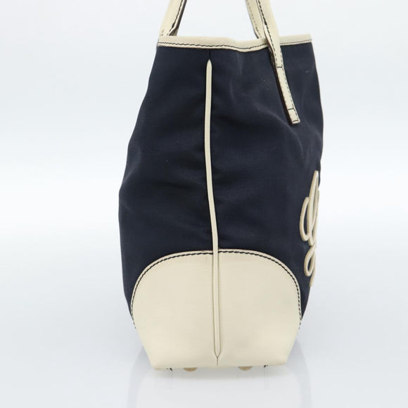 GUCCI Tote Bag Canvas Navy Gold 170007 Auth ep14690