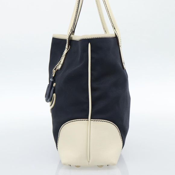GUCCI Tote Bag Canvas Navy Gold 170007 Auth ep14690