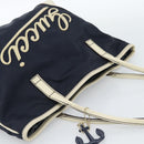 GUCCI Tote Bag Canvas Navy Gold 170007 Auth ep14690-6