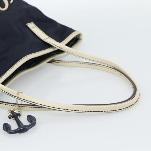 GUCCI Tote Bag Canvas Navy Gold 170007 Auth ep14690