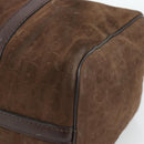Christian Dior Trotter Canvas Boston Tasche Wildleder Braun Gold Auth ep14691-9