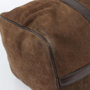 Christian Dior Trotter Canvas Boston Tasche Wildleder Braun Gold Auth ep14691-14