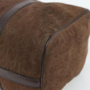 Christian Dior Trotter Canvas Boston Tasche Wildleder Braun Gold Auth ep14691-15
