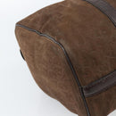 Christian Dior Trotter Canvas Boston Tasche Wildleder Braun Gold Auth ep14691-16