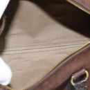 Christian Dior Trotter Canvas Boston Tasche Wildleder Braun Gold Auth ep14691-11
