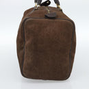 Christian Dior Trotter Canvas Boston Tasche Wildleder Braun Gold Auth ep14691-4