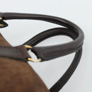 Christian Dior Trotter Canvas Boston Tasche Wildleder Braun Gold Auth ep14691-8