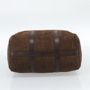 Christian Dior Trotter Canvas Boston Tasche Wildleder Braun Gold Auth ep14691-5