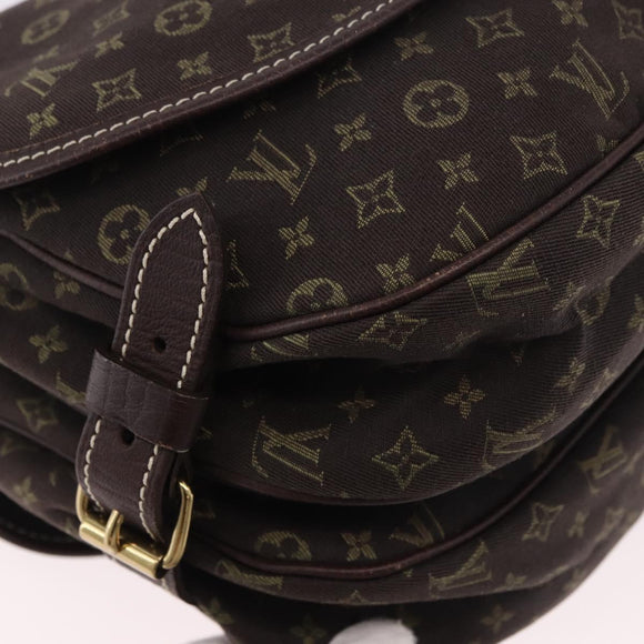 LOUIS VUITTON Monogram Mini Lin Saumur PM Bag Brown M95227 LV Auth ep14693V