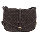 LOUIS VUITTON Monogram Mini Lin Saumur PM Bag Brown M95227 LV Auth ep14693V-2
