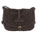 LOUIS VUITTON Monogram Mini Lin Saumur PM Bag Brown M95227 LV Auth ep14693V-3