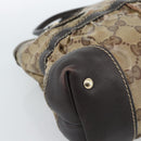 GUCCI GG Crystal Hand Bag Coated Canvas Beige Gold 223964 Auth ep14695-15