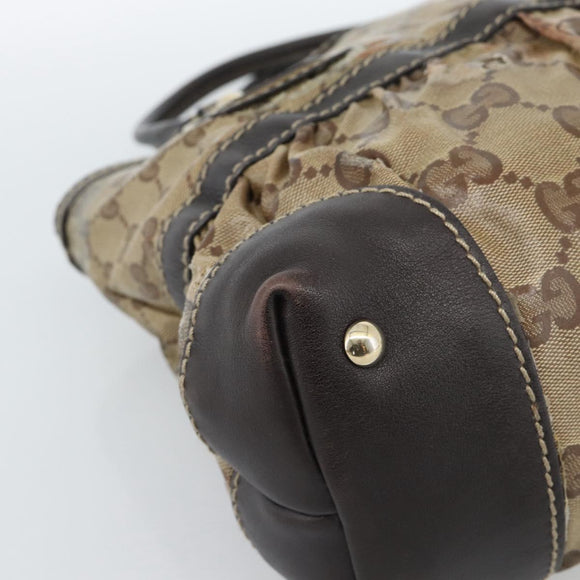 GUCCI GG Crystal Hand Bag Coated Canvas Beige Gold 223964 Auth ep14695