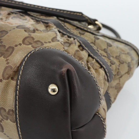 GUCCI GG Crystal Hand Bag Coated Canvas Beige Gold 223964 Auth ep14695
