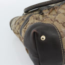 GUCCI GG Crystal Hand Bag Coated Canvas Beige Gold 223964 Auth ep14695-17