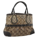 GUCCI GG Crystal Hand Bag Coated Canvas Beige Gold 223964 Auth ep14695-1