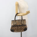 GUCCI GG Crystal Hand Bag Coated Canvas Beige Gold 223964 Auth ep14695-23