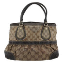 GUCCI GG Crystal Hand Bag Coated Canvas Beige Gold 223964 Auth ep14695-13
