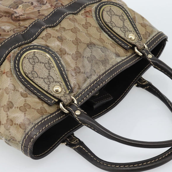 GUCCI GG Crystal Hand Bag Coated Canvas Beige Gold 223964 Auth ep14695